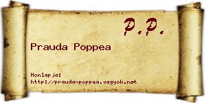 Prauda Poppea névjegykártya